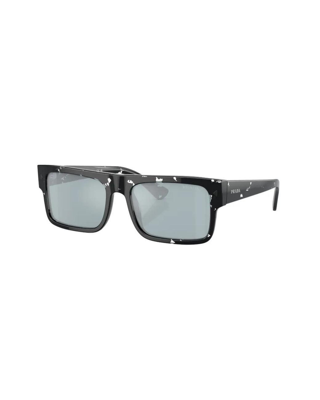 Prada Gray Tortoiseshell-Effect Square Sunglasses for men