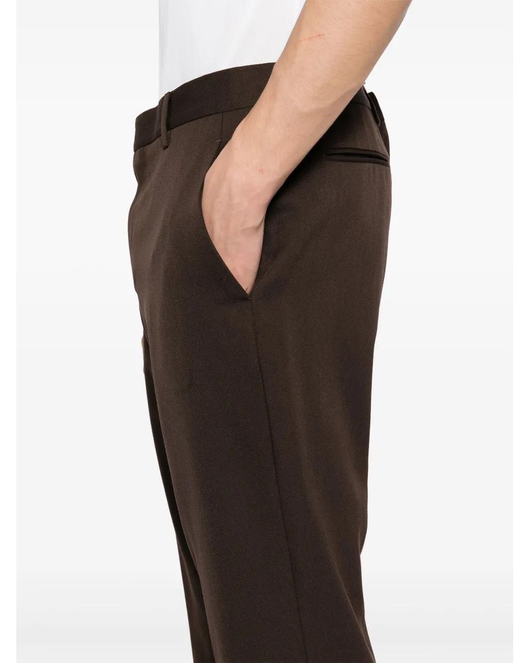 Paul Smith Black Gabardine-Weave Trousers for men