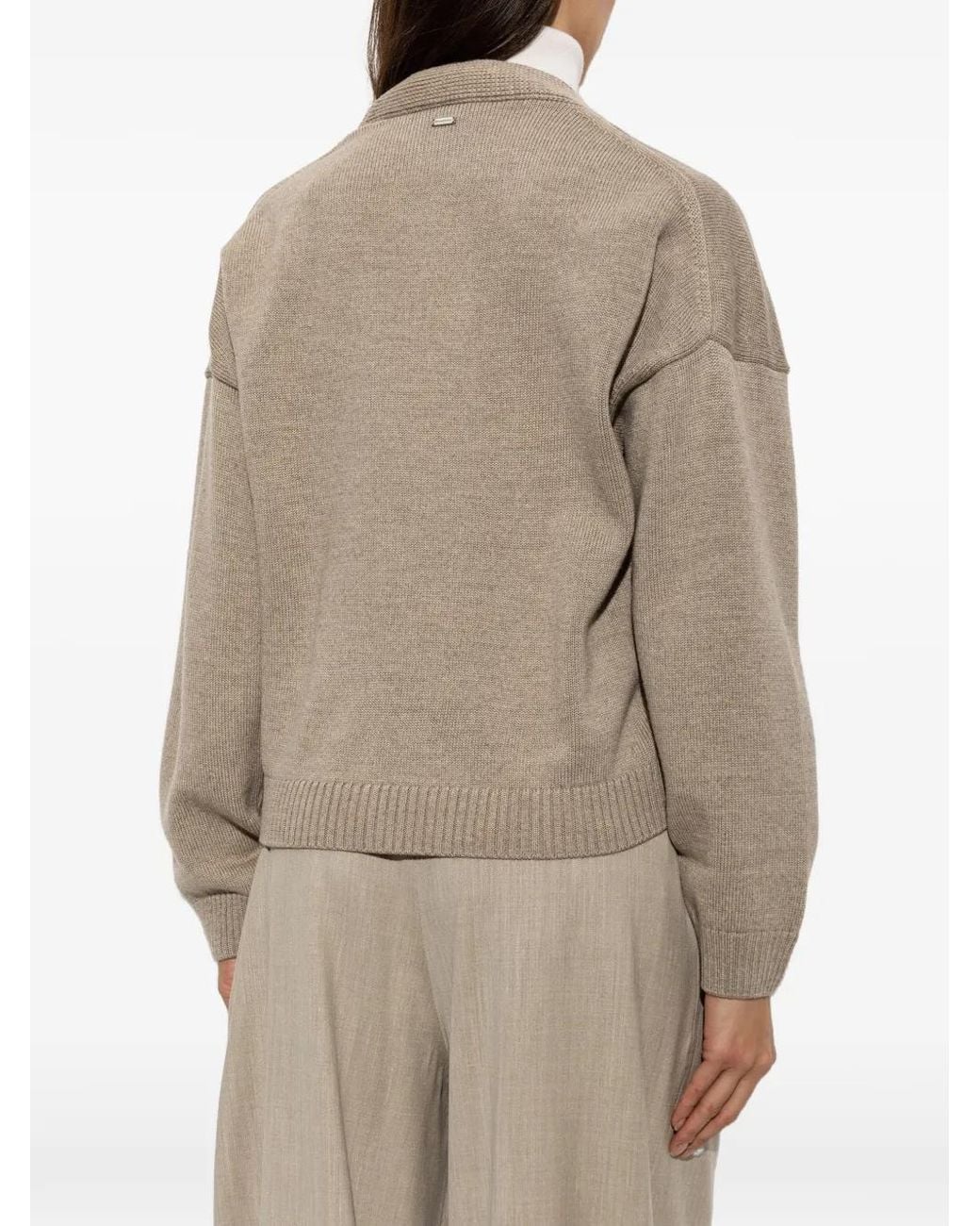 Paul & Shark Natural Patch-Pocket Wool Cardigan