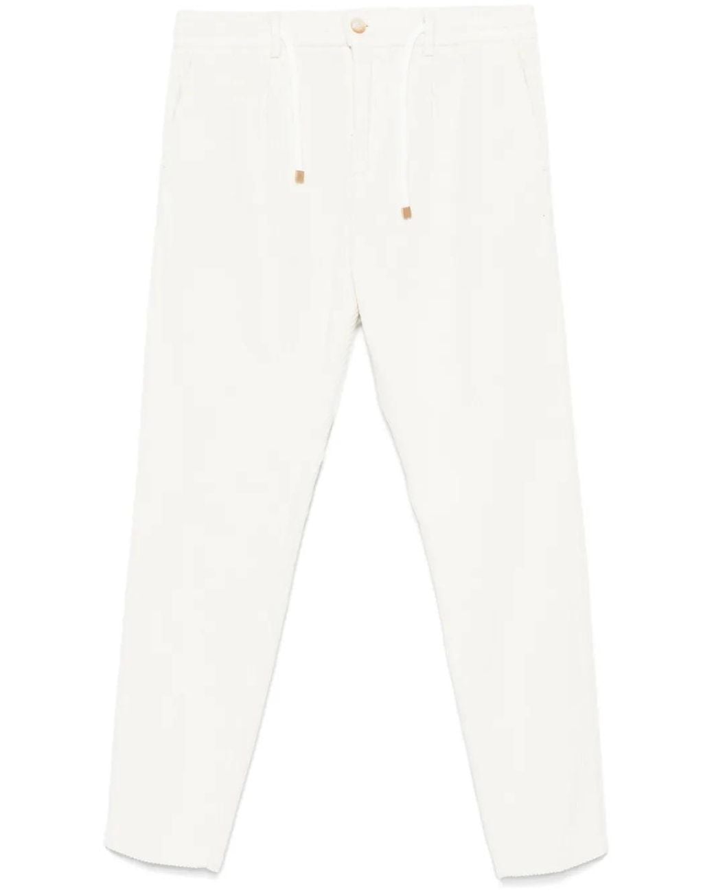 Cruna White Mitte Trousers for men