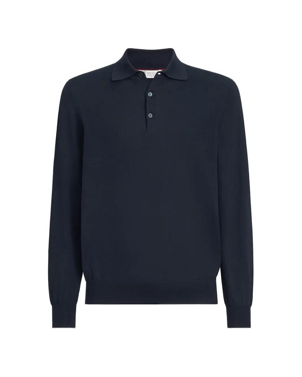 Brunello Cucinelli Blue Cotton Lightweight Knit Polo Shirt for men