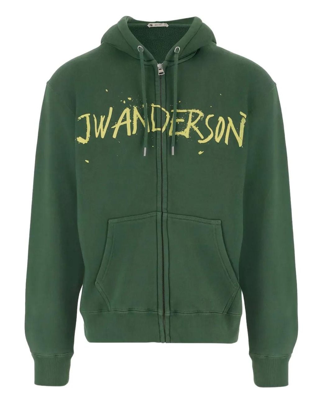 J.W. Anderson Green Hoodie Zippé À Logo for men