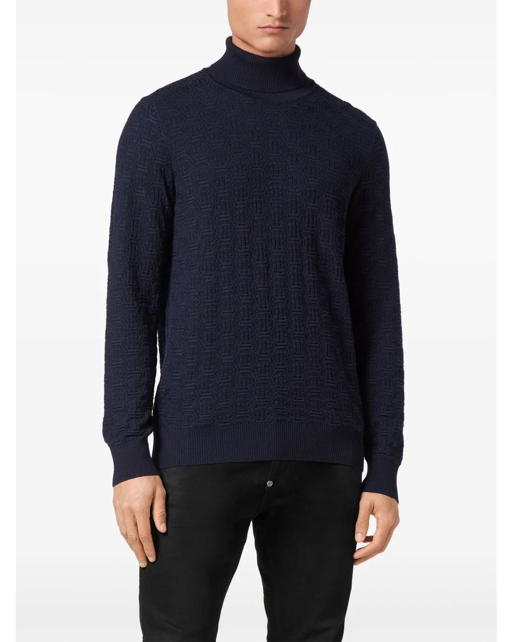 Philipp Plein Blue Monogram Sweatshirt for men