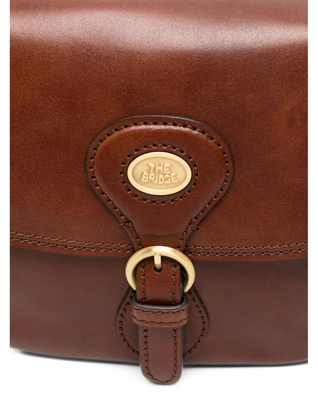 The Bridge White Buckle-Detail Leather Crossbody Bag