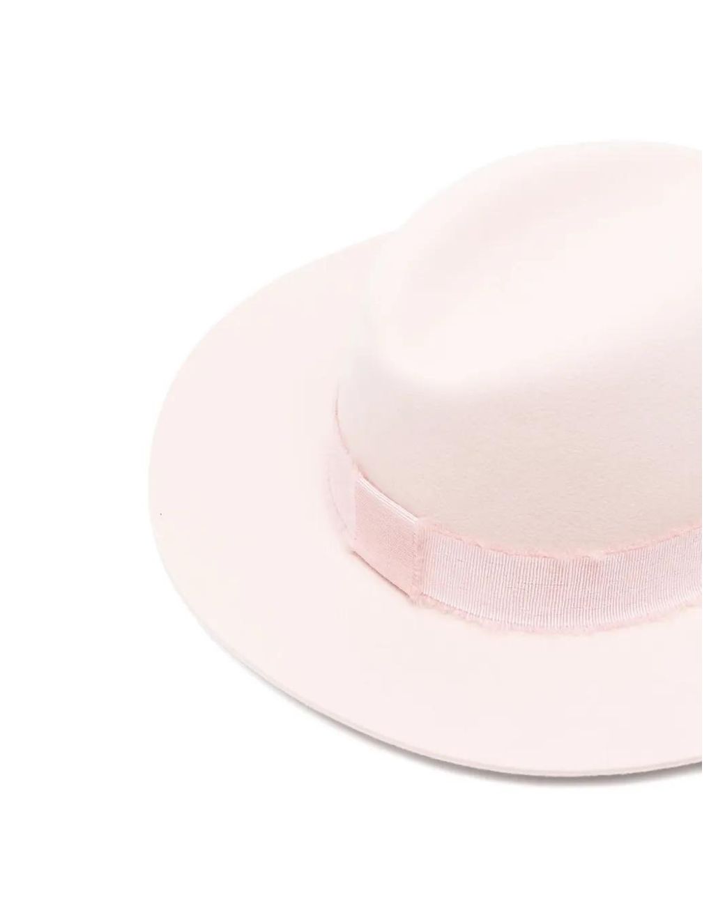 Maison Michel Pink Henrietta Fedora Hat