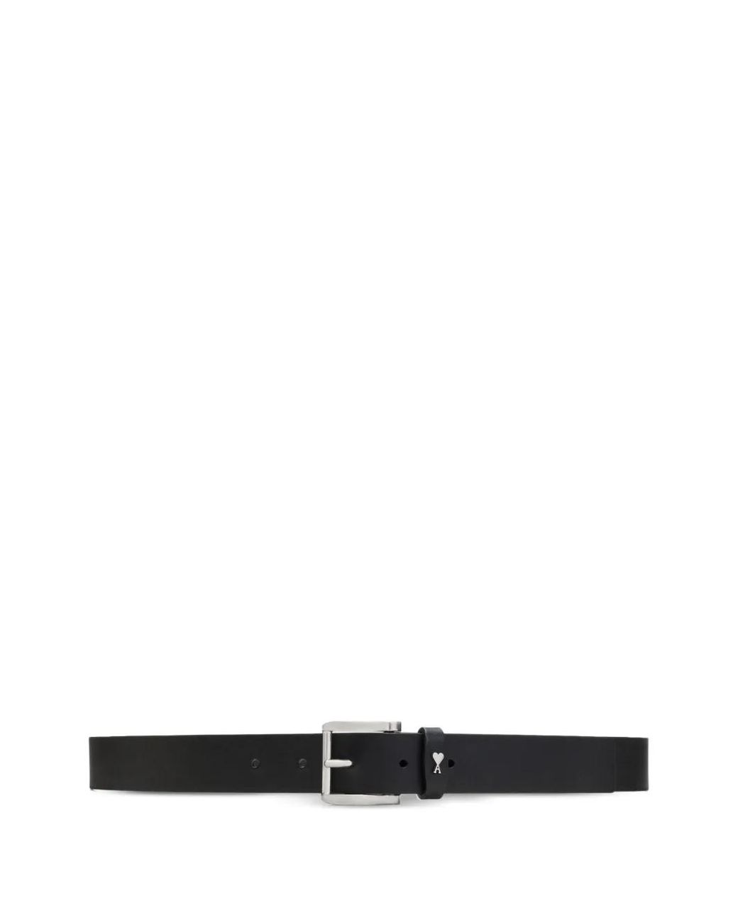 AMI White Paris Paris Leather Belt