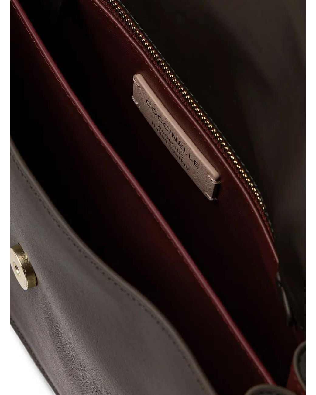 Coccinelle Black Logo-Embossed Leather Shoulder Bag