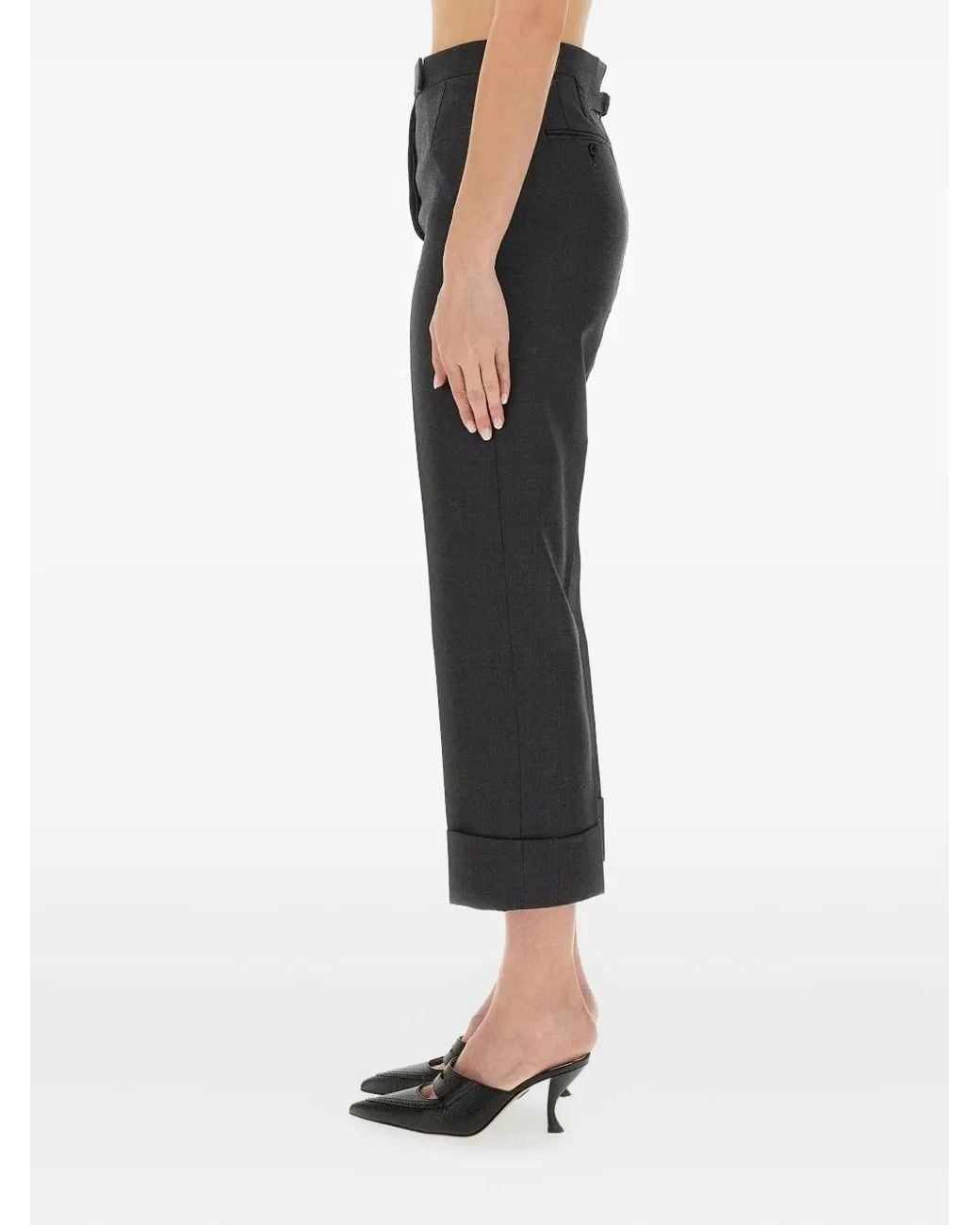 Thom Browne Broek Met Cuffs in het Black