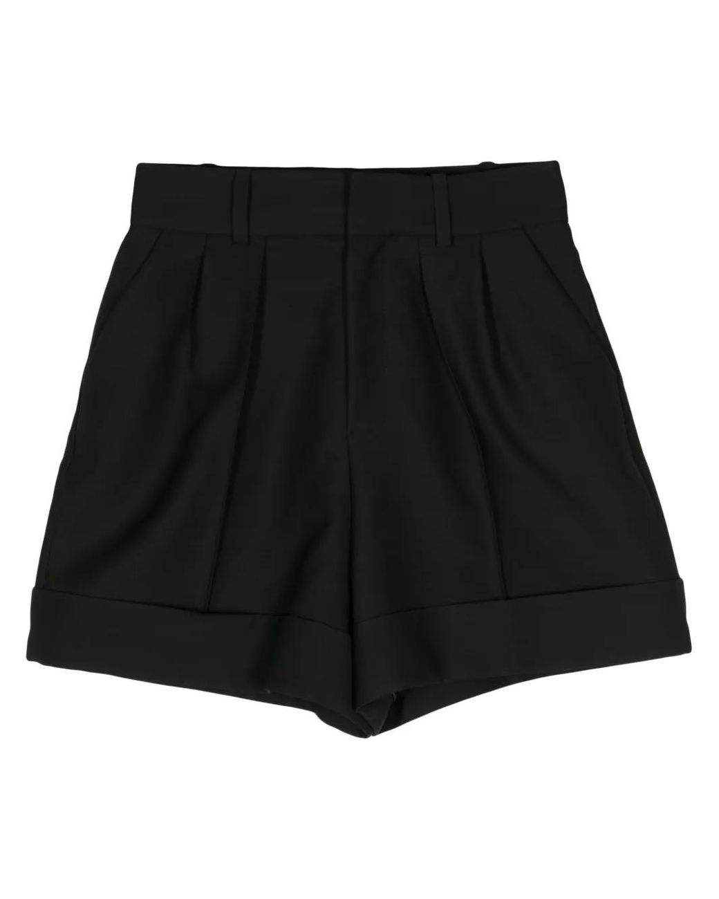Dice Kayek Black High-Rise Virgin Wool-Blend Shorts