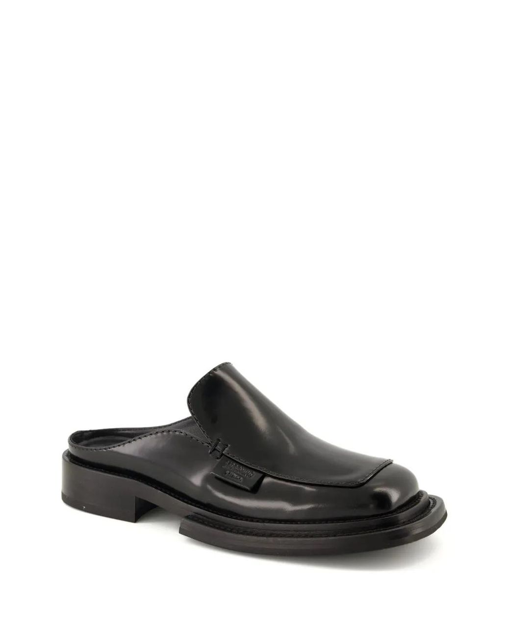 Moschino Black Leather Mules