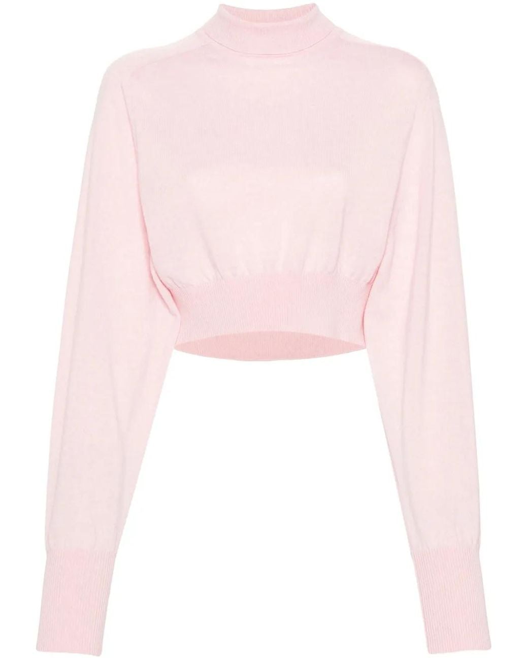 Sportmax Pink Wool Turtle-Neck Sweater