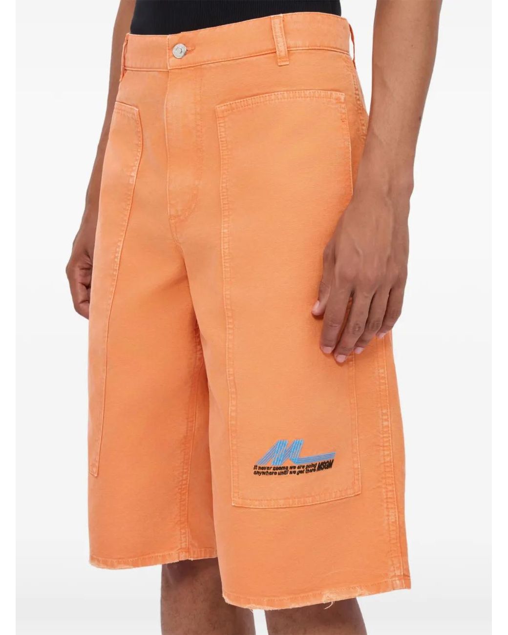 Shorts Denim di MSGM in Orange da Uomo