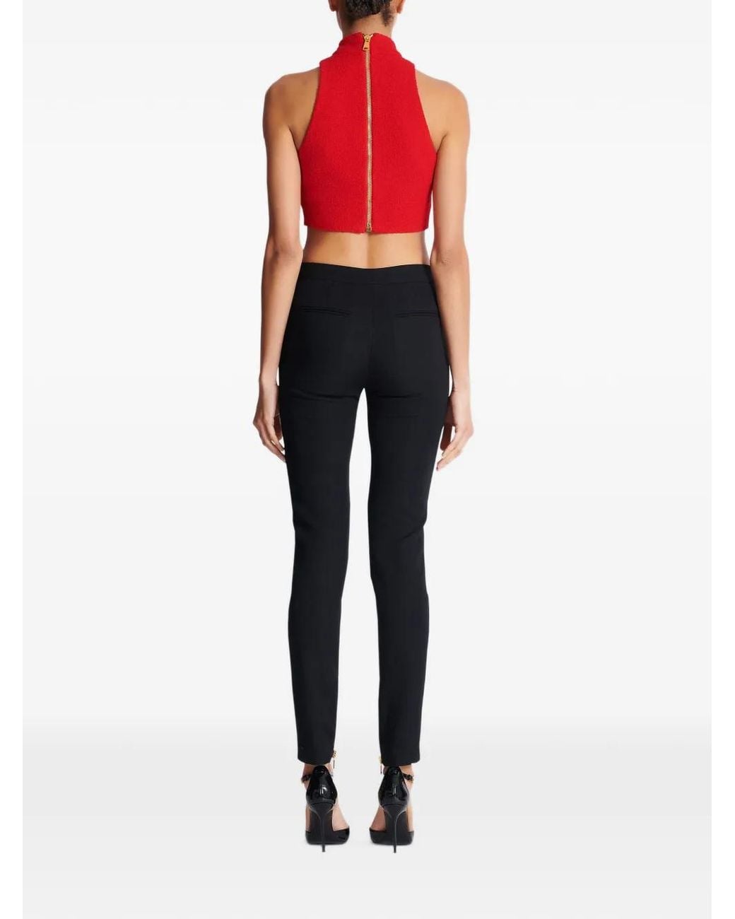 Balmain Black Zipped-Cuffs Trousers