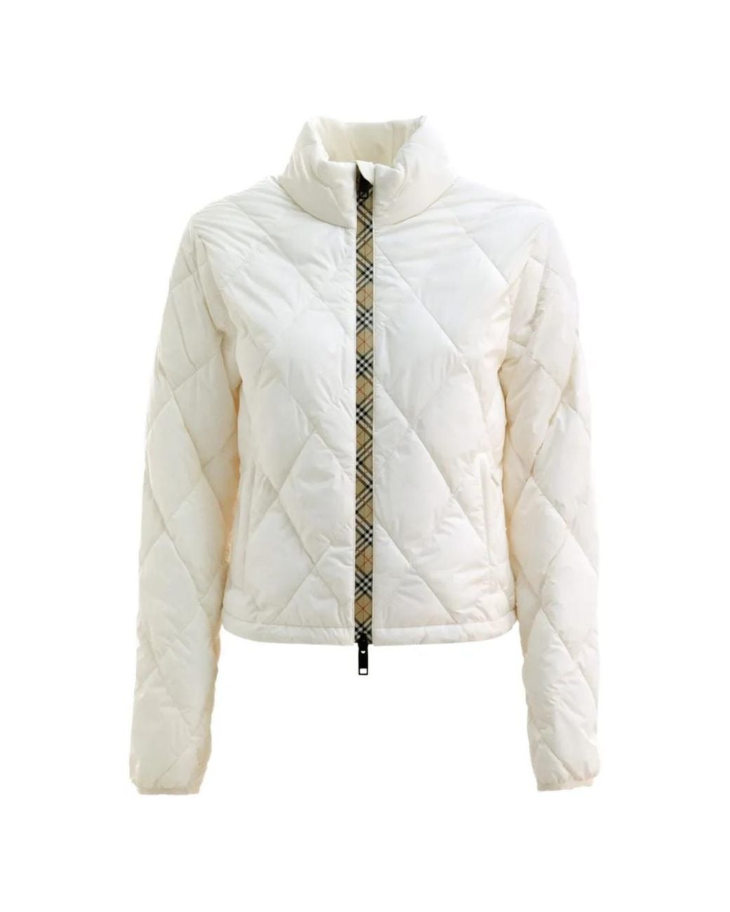 Burberry White Packable Quilted Nylon Bramford Jacket
