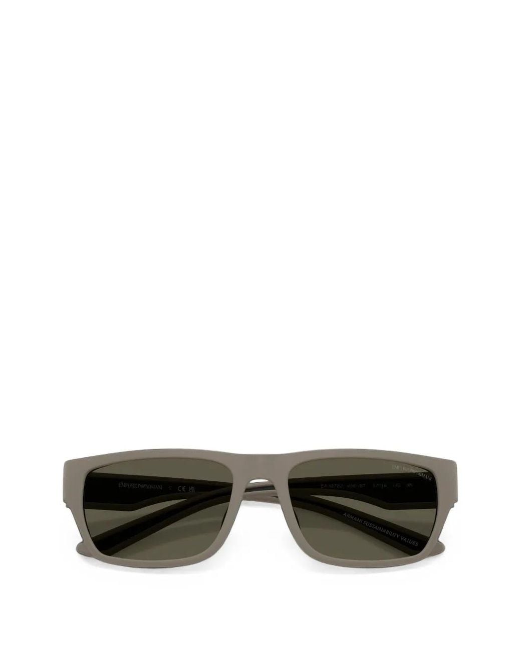Emporio Armani Green Rectangle-Frame Sunglasses