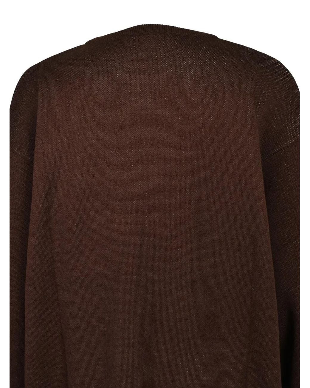 BREATH Brown Logo-Print Crew-Neck Sweater for men