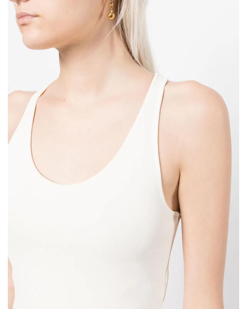 Stella McCartney White Sleeveless Racerback Tank Top
