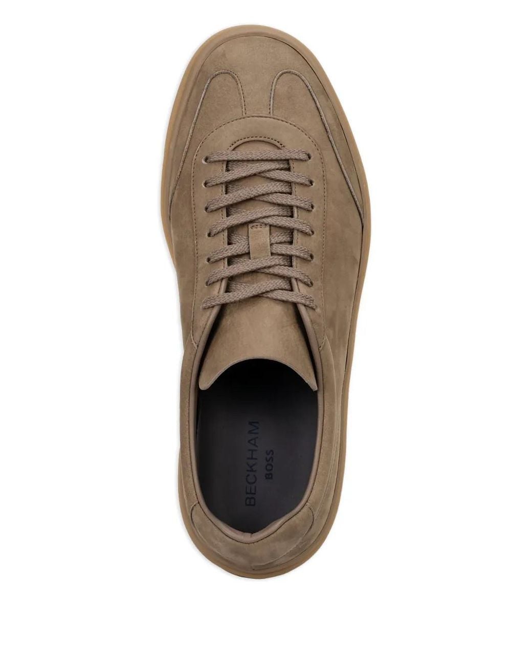 Boss Brown X Beckham Suede Low-Top Sneakers for men