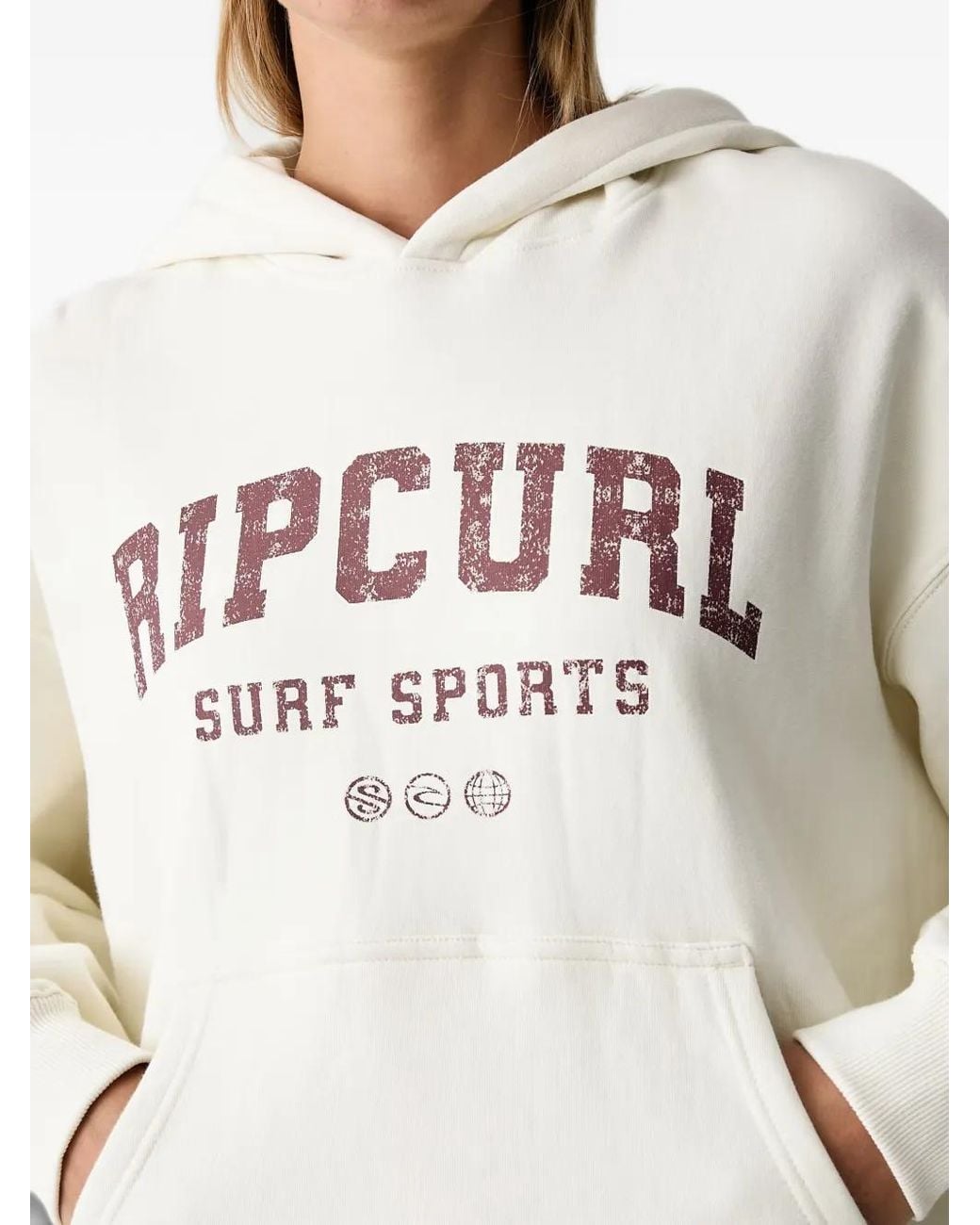 Rip Curl White Varsity Sports Hoodie
