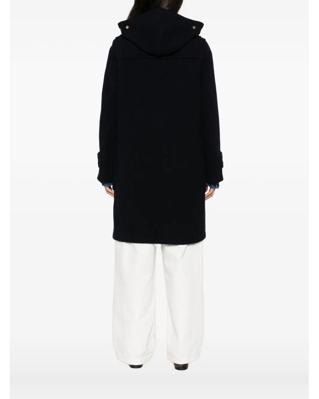 Gloverall Black Montgomery Hooded Duffle Coat