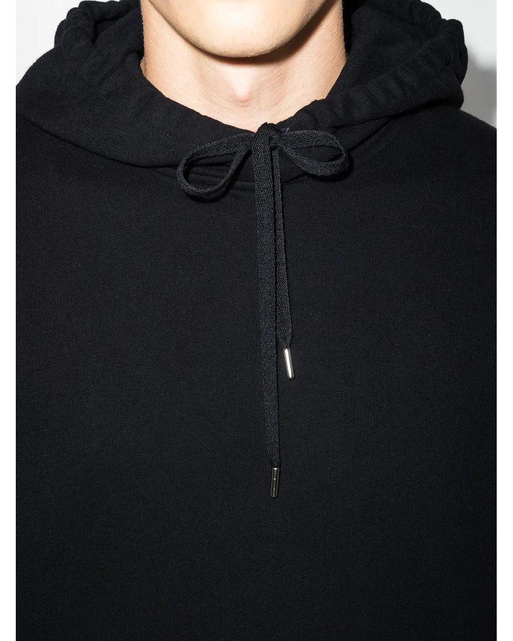 Sunspel Black Drawstring Cotton Hoodie for men