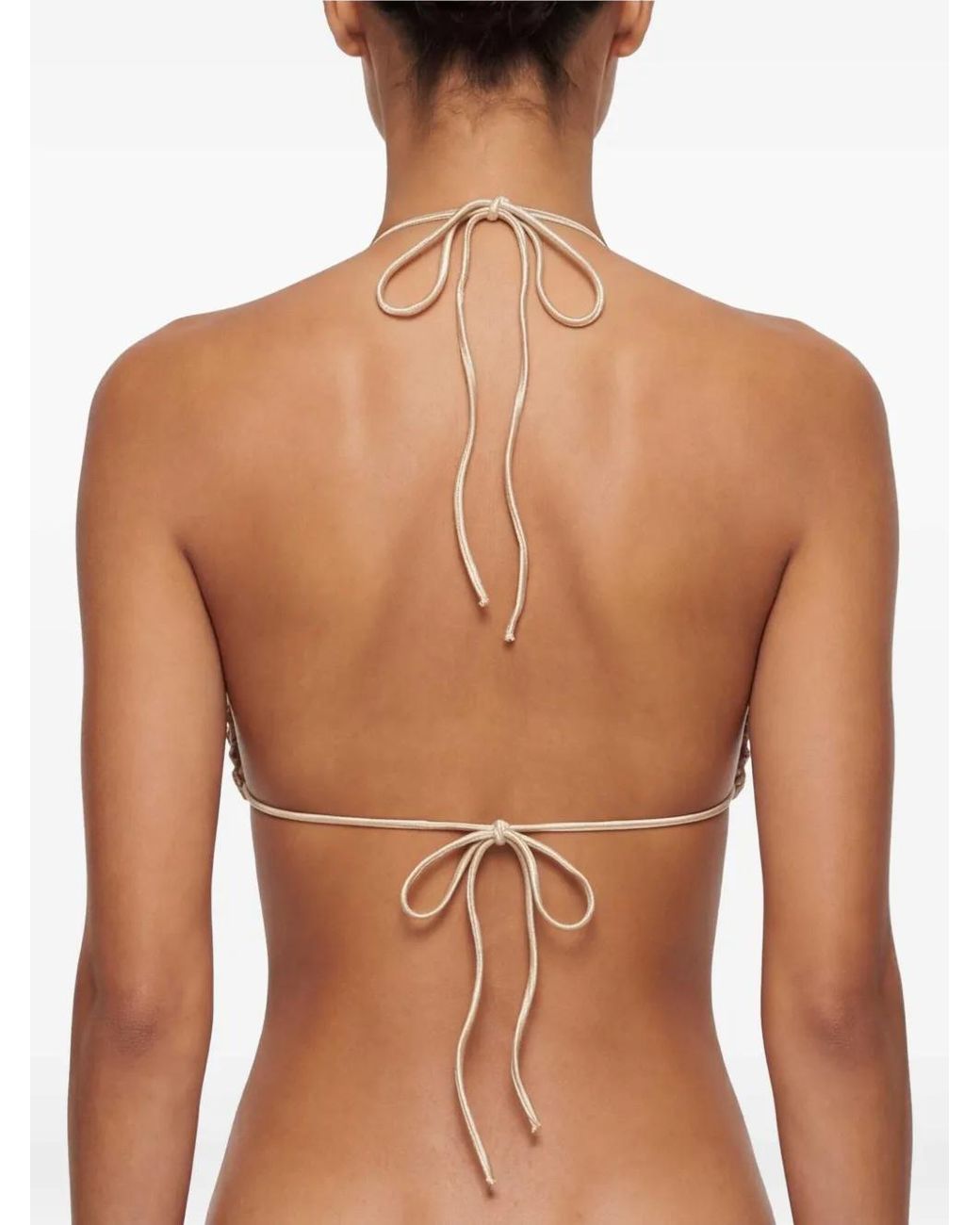 Isa Boulder White Macramé Triangle Bikini Top