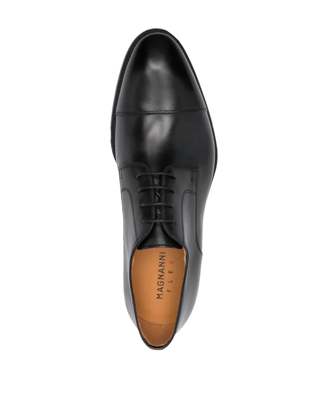 Magnanni Shoes Black Harlan Leather Derby Shoes for men