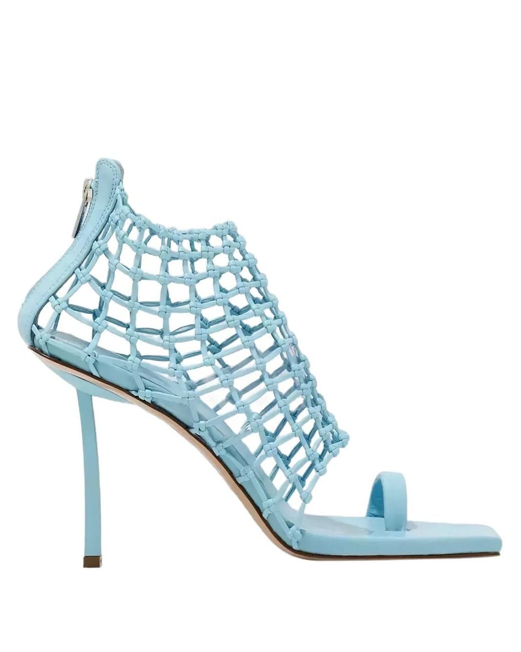 Le Silla Blue 100Mm Openwork Square-Toe Sandals