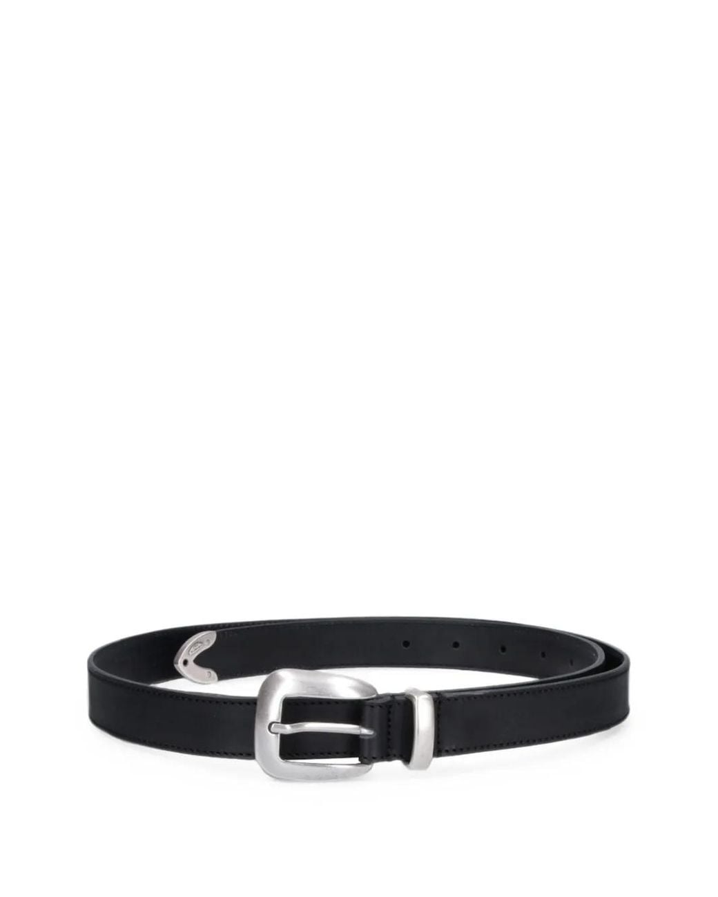 MOLEBO White Buckle-Fastening Leather Belt