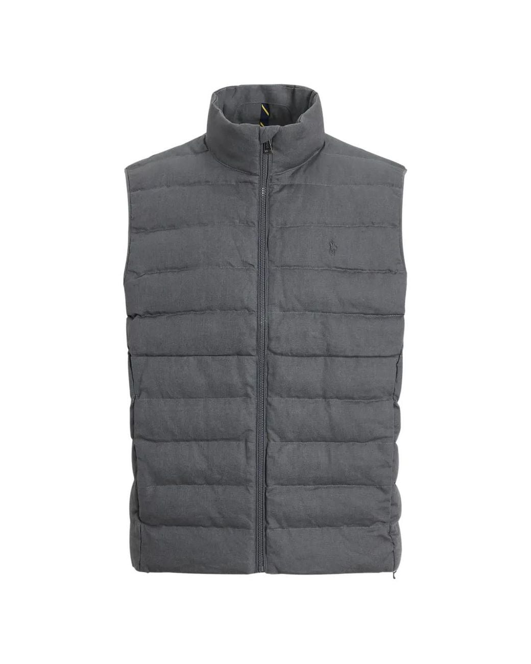 Polo Ralph Lauren Gray Woven Quilted Linen Gilet for men
