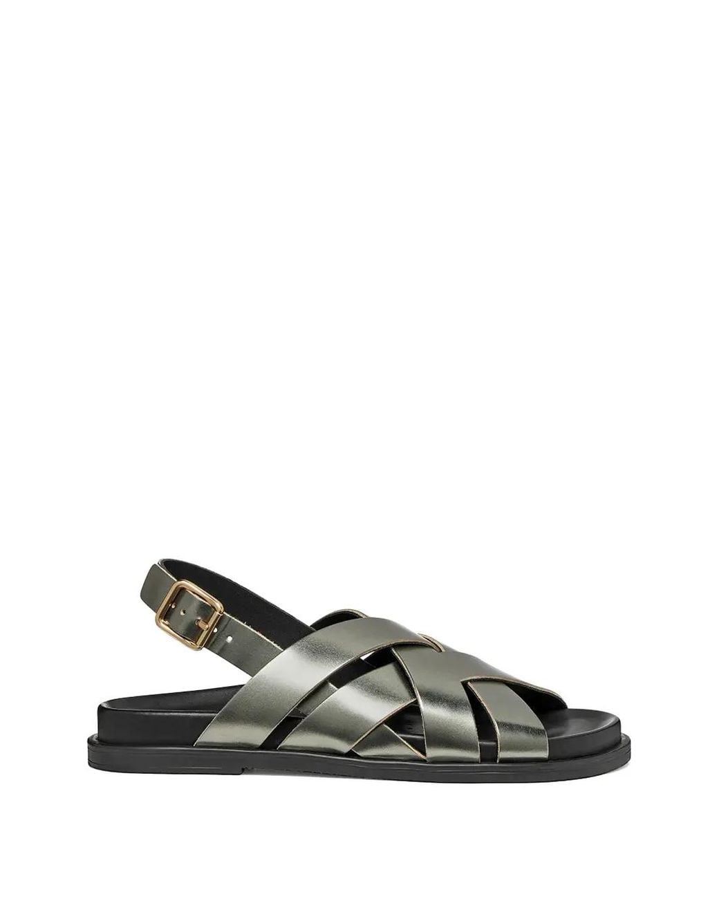 Geox Gray Crossover Metallic-Finish Sandals