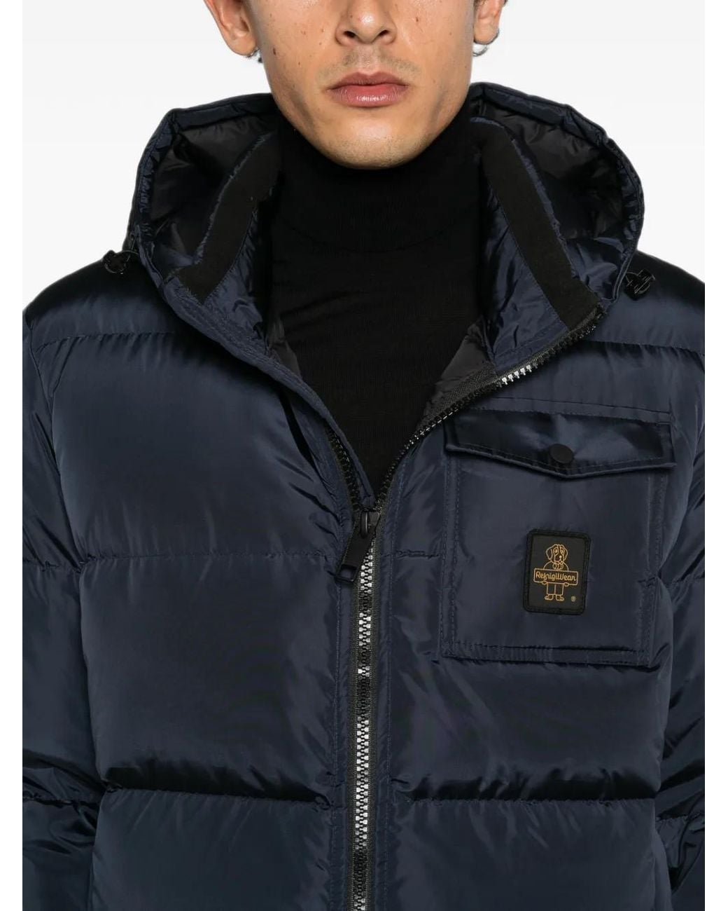 Refrigiwear Blue Quilted Hooded Jacket for men