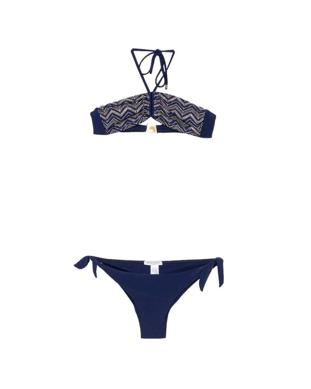 Balmain Blue Bikini À Ornements