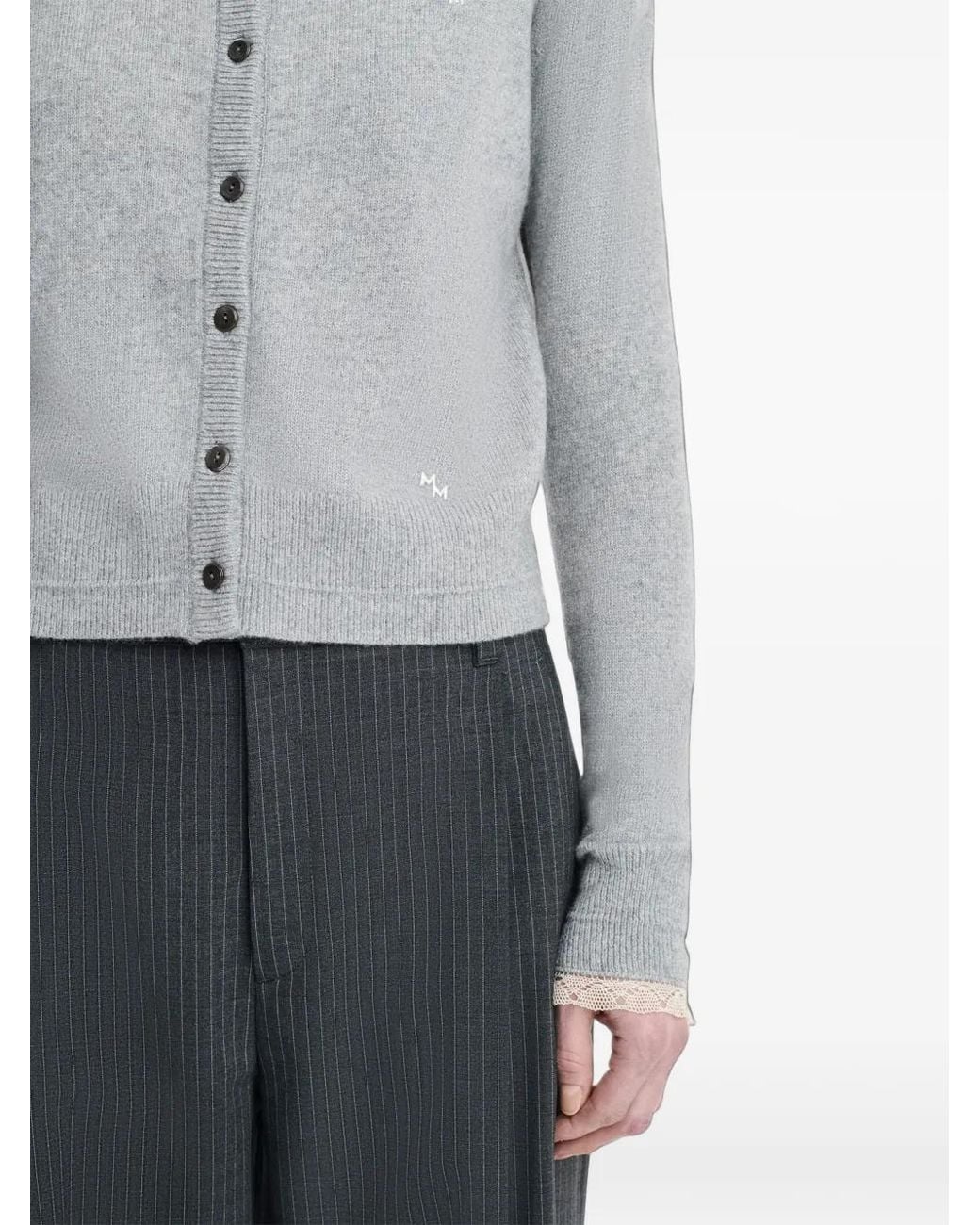 Maria McManus Gray Mm Baby Lace-Trimmed Cardigan