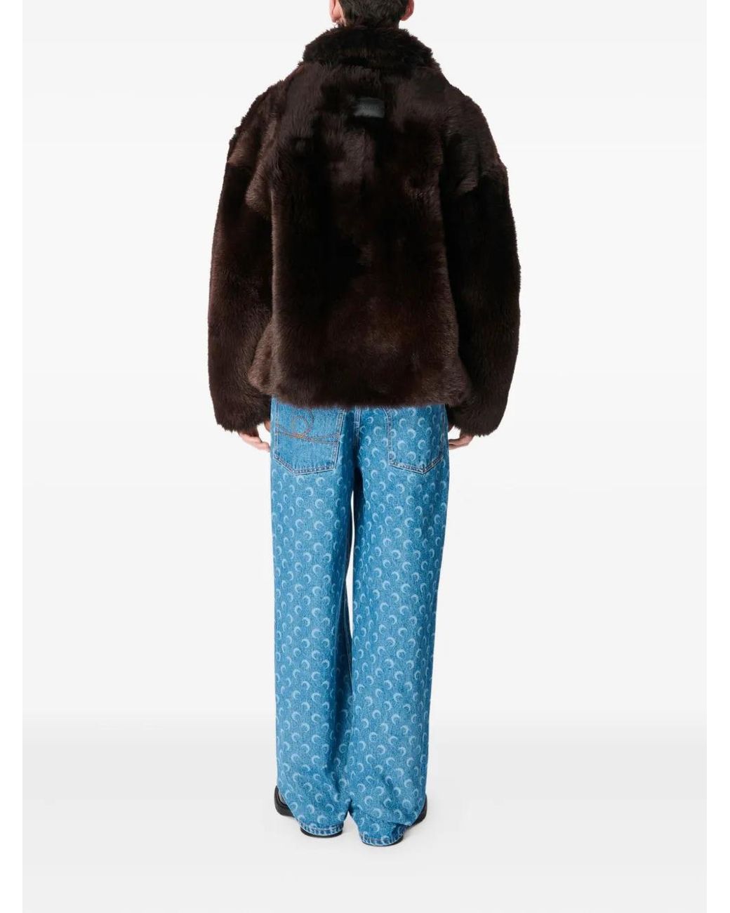MARINE SERRE Brown Shearling Jacket