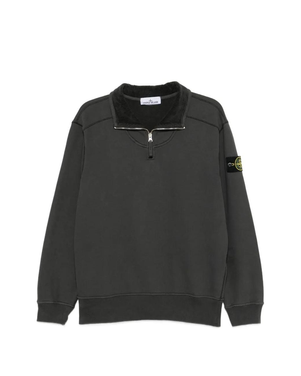 Stone Island Black 6100021 Comfort-Fit Half-Zip Sweatshirt With Stand Collar for men