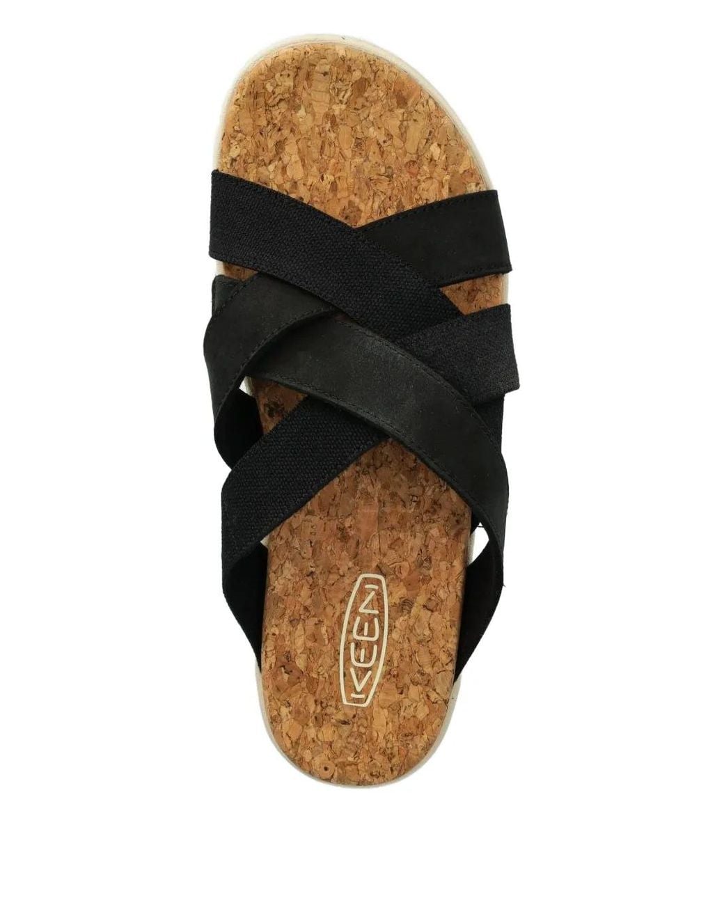 Keen Black Elle Cross-Strap Slides for men