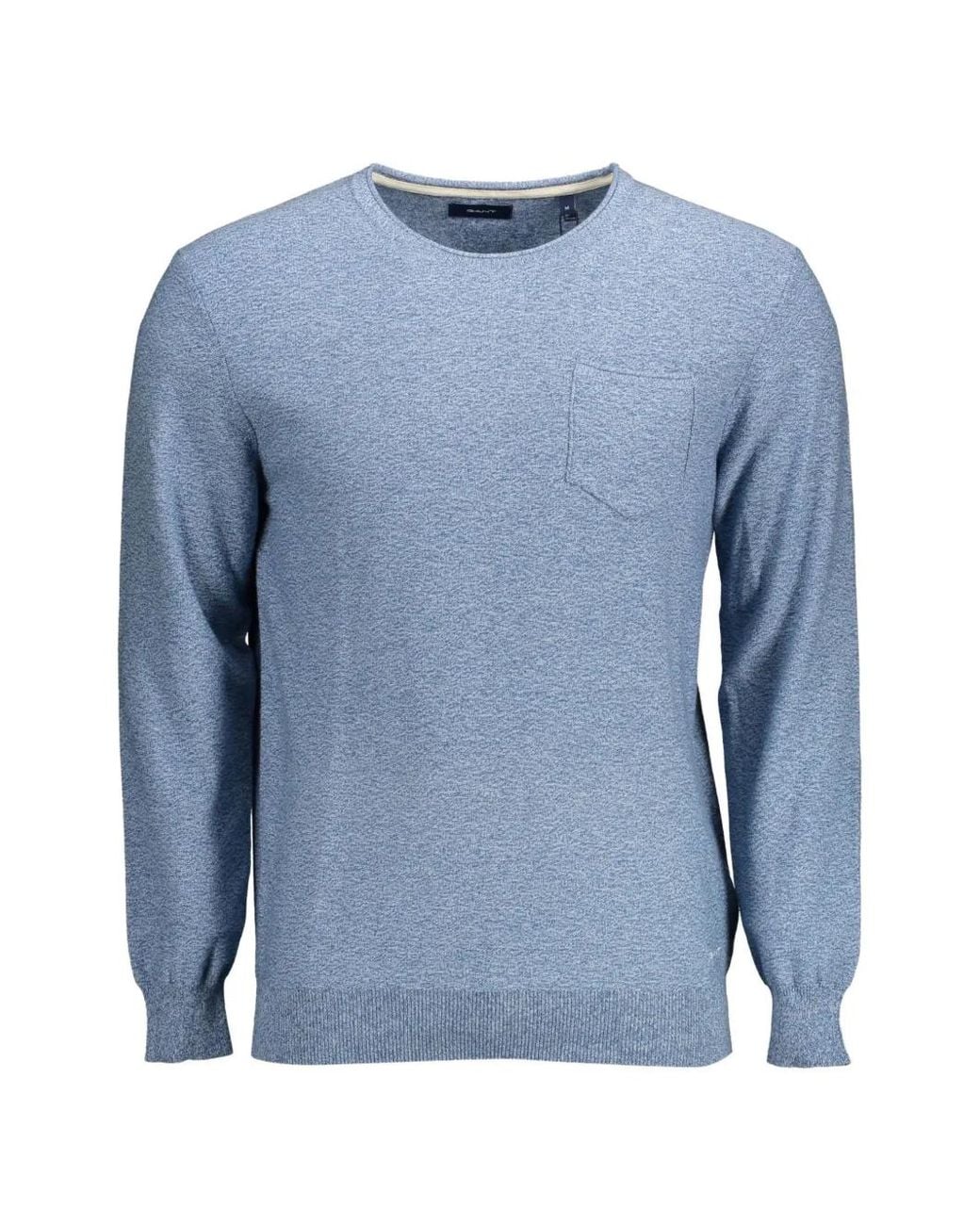Gant Blue Chest-Pocket Crew-Neck Sweater for men