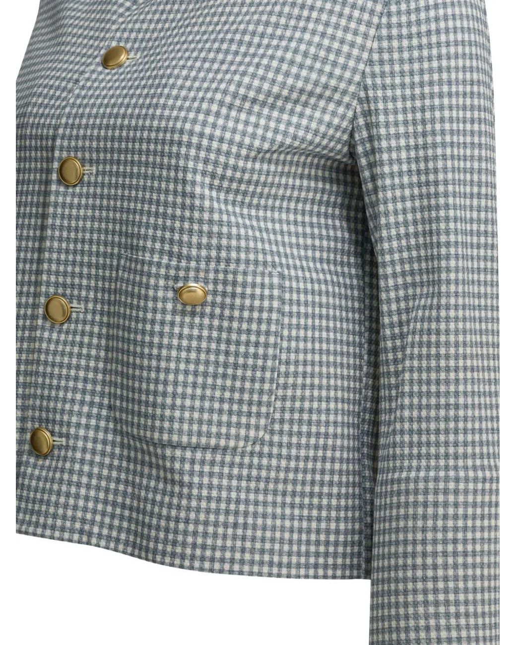 Circolo 1901 Blue Checked Button Jacket