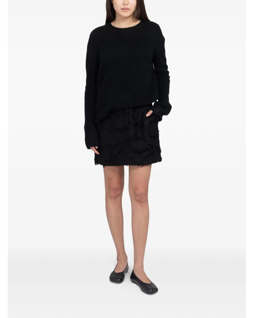 Minimum Black Calaha Brushed-Knit Jumper