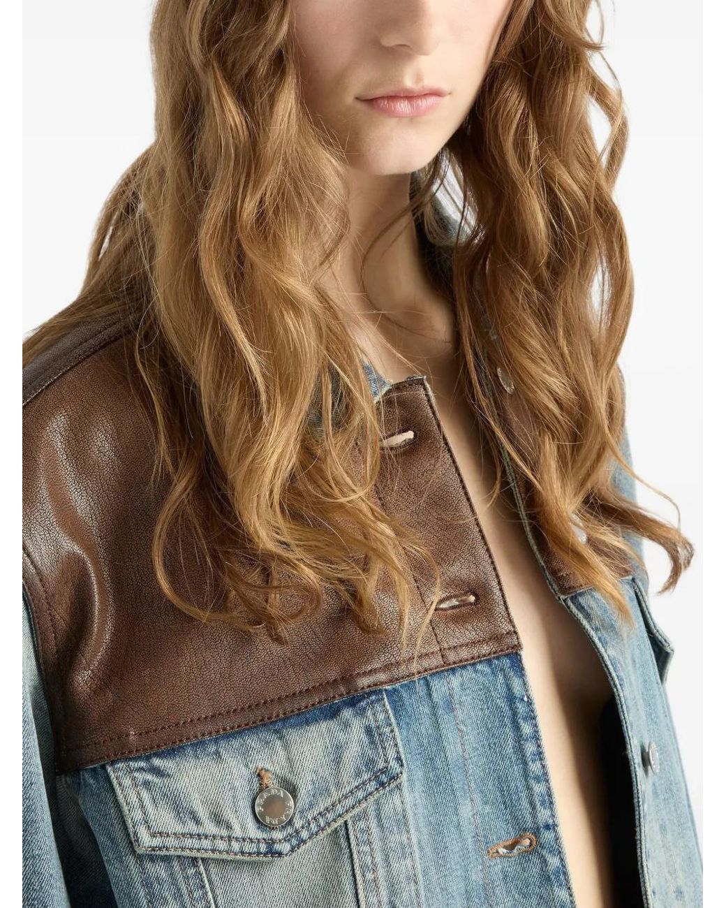 Prada Blue Contrast-Panel Jacket