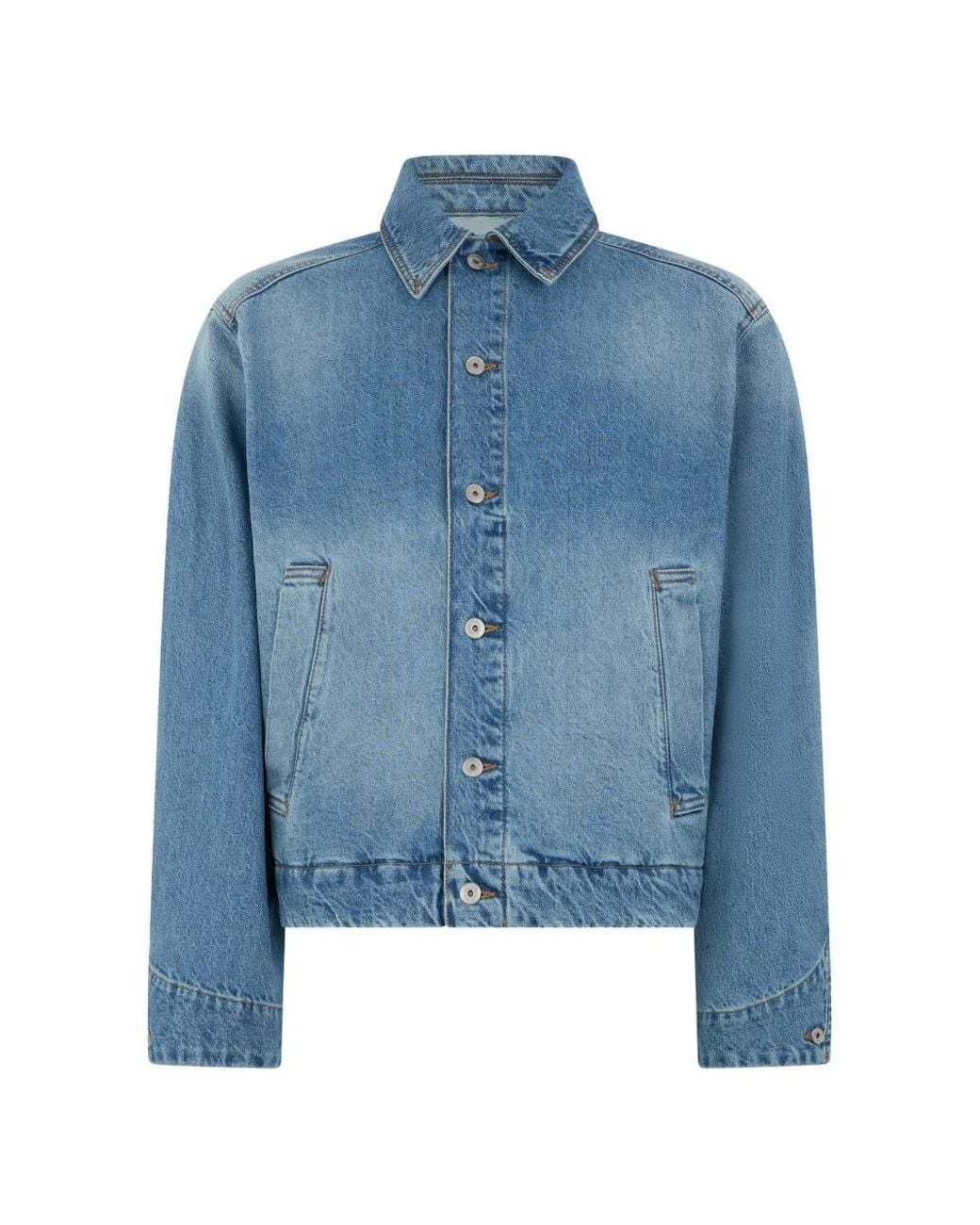 Jacquemus Cropped Denim Jacket With Pointed Collar And Butto in Blue für Herren