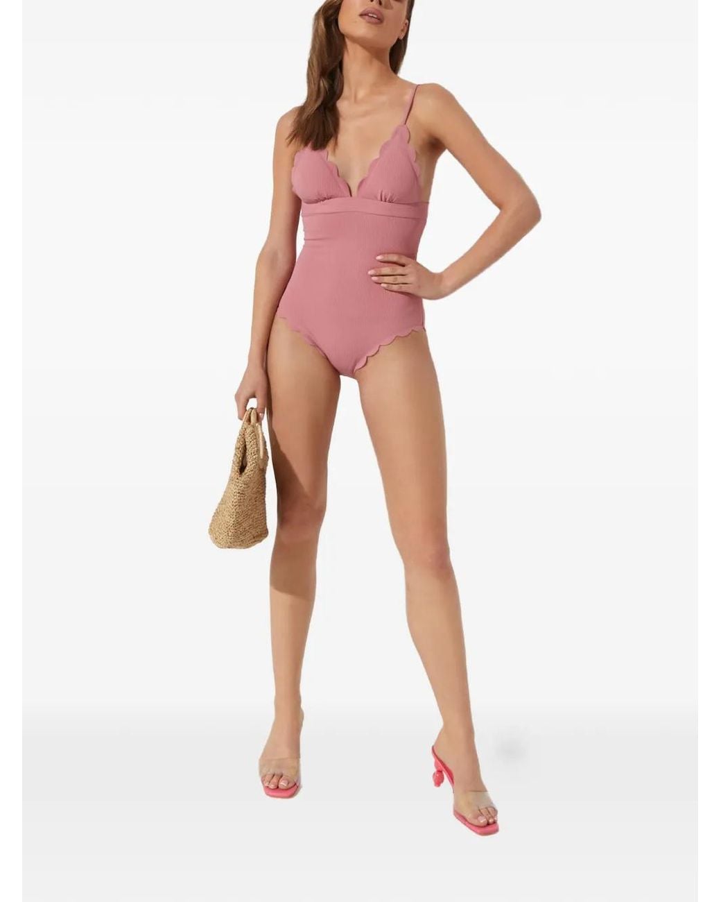 Marysia Swim Pink Santa Clara Scalloped Swimsuit
