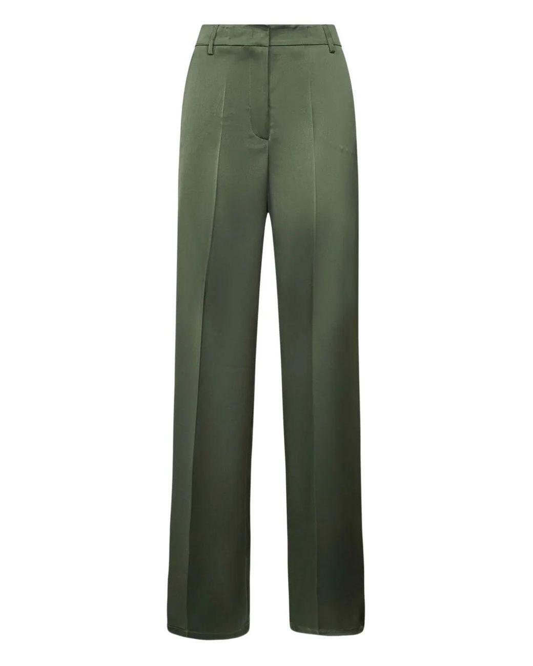 Blanca Vita Green Pressed-Crease Palazzo Trousers