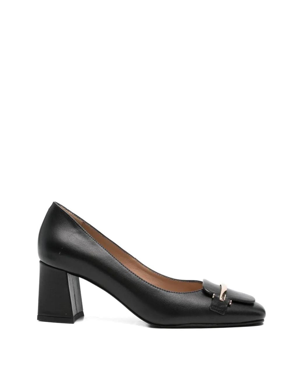 SERGIO MORETTI FIRENZE Black Square-Toe Pumps