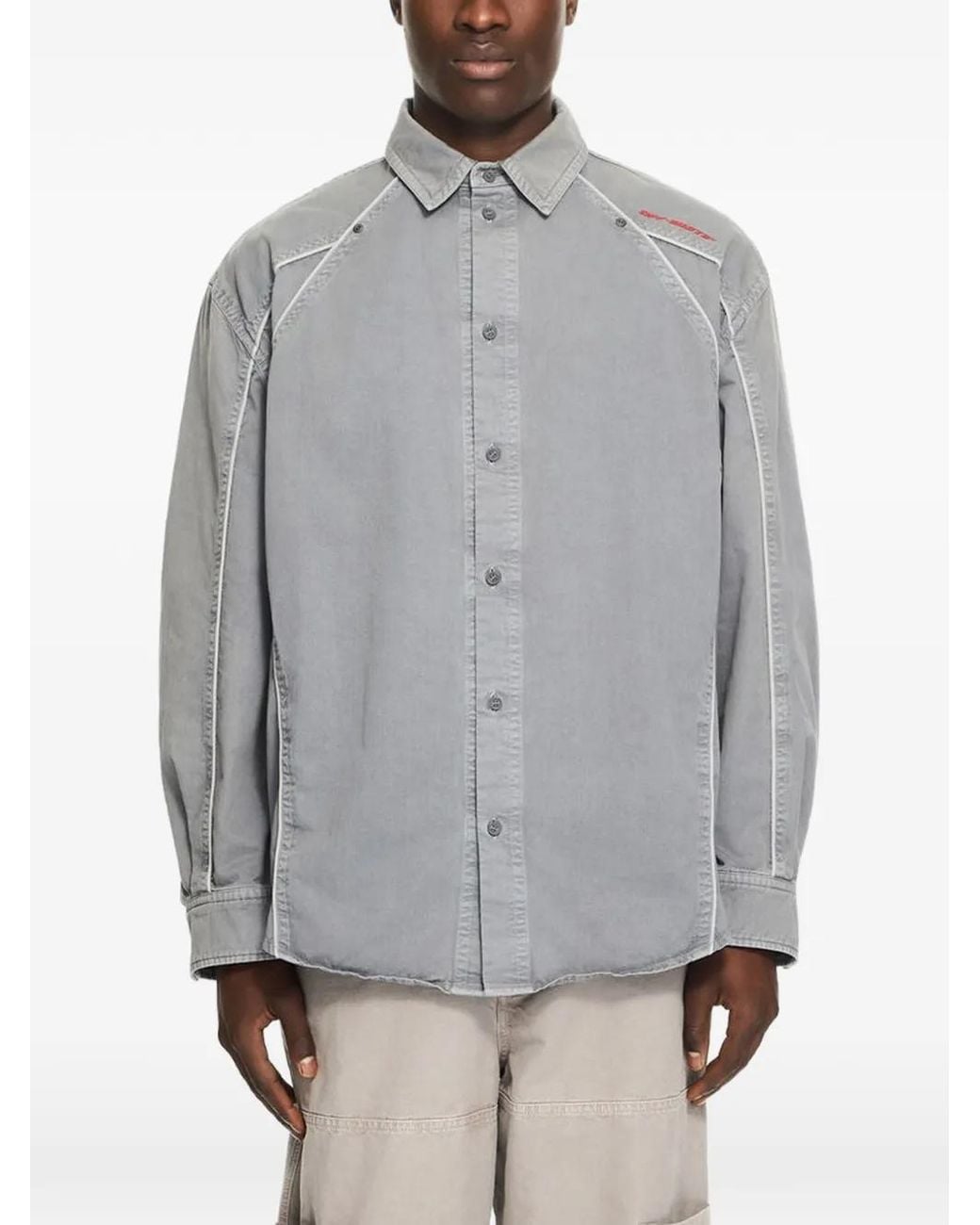 Off-White c/o Virgil Abloh Gray Garment-Dyed Sporty Shirt for men