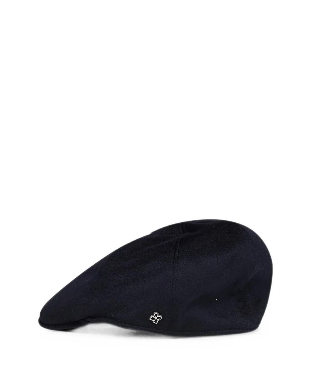 Tagliatore Blue Segmented Cashmere Flat Cap for men