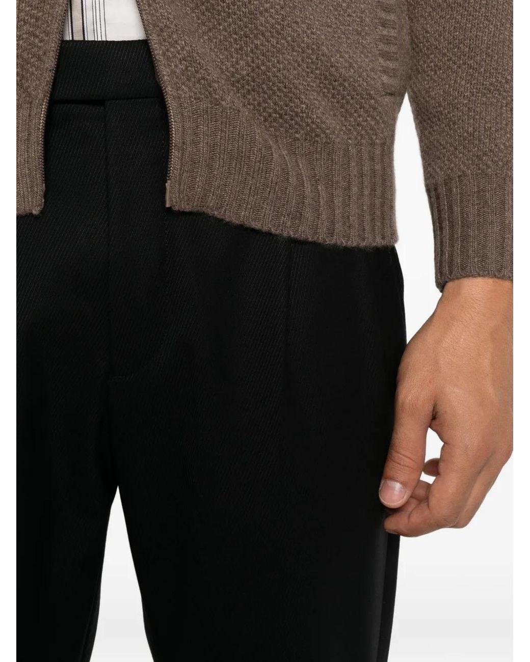 GTA Black Pantalon En Laine Luca À Design Plissé for men