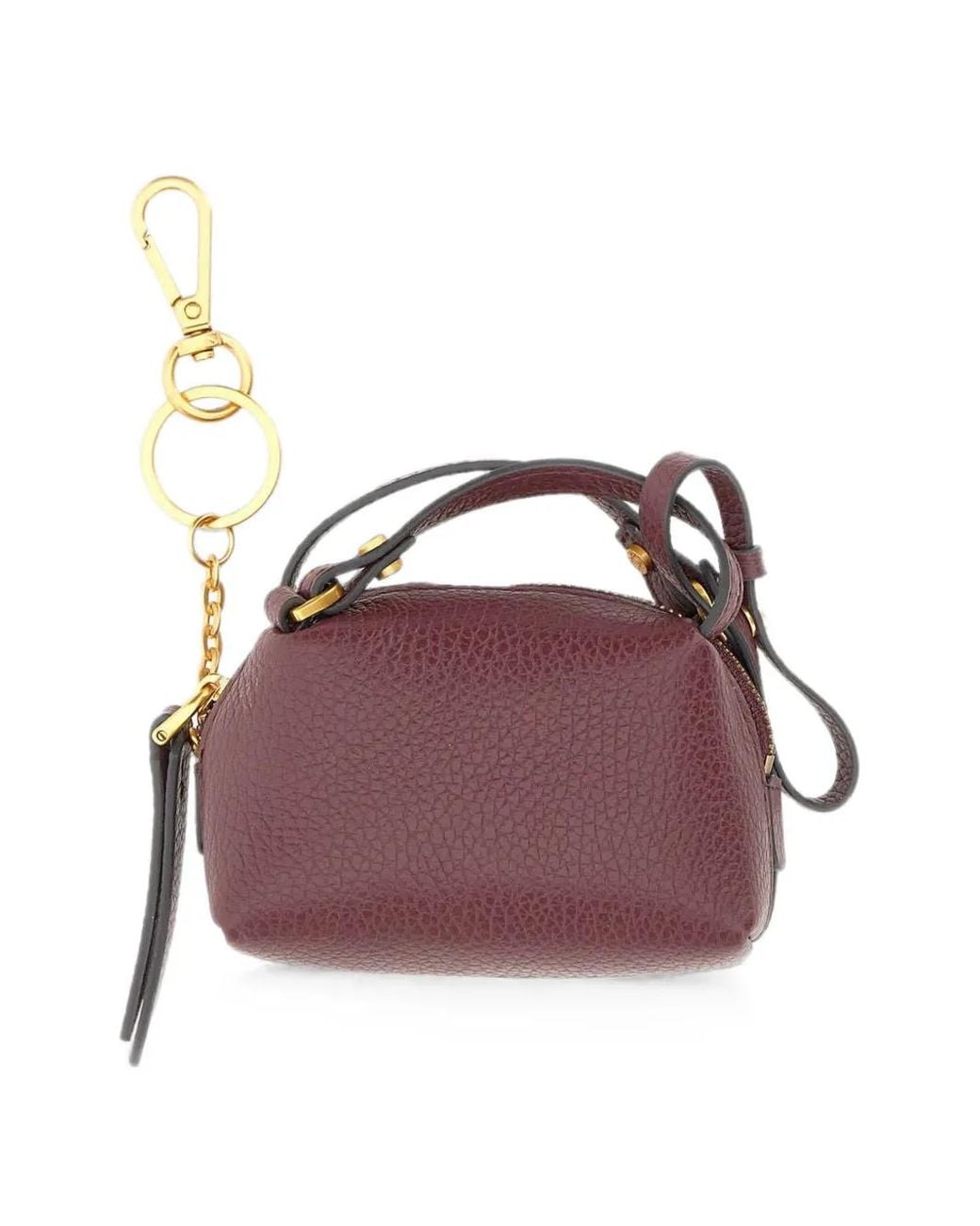 Gianni Chiarini Purple Alifa Hammered Leather Keyring