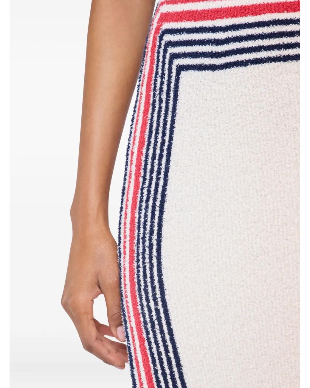 Rabanne White Striped Knitted Skirt
